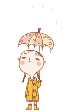 우산쓰고있는 소녀